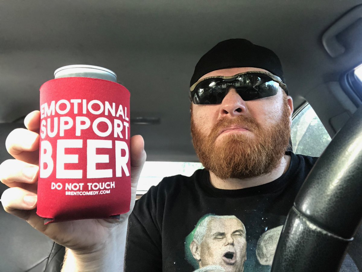 Emotional Support Beverage Joke Beer or Soda Bottle Cooler