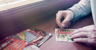 Lottery scratch tickets. Credit: Shutterstock