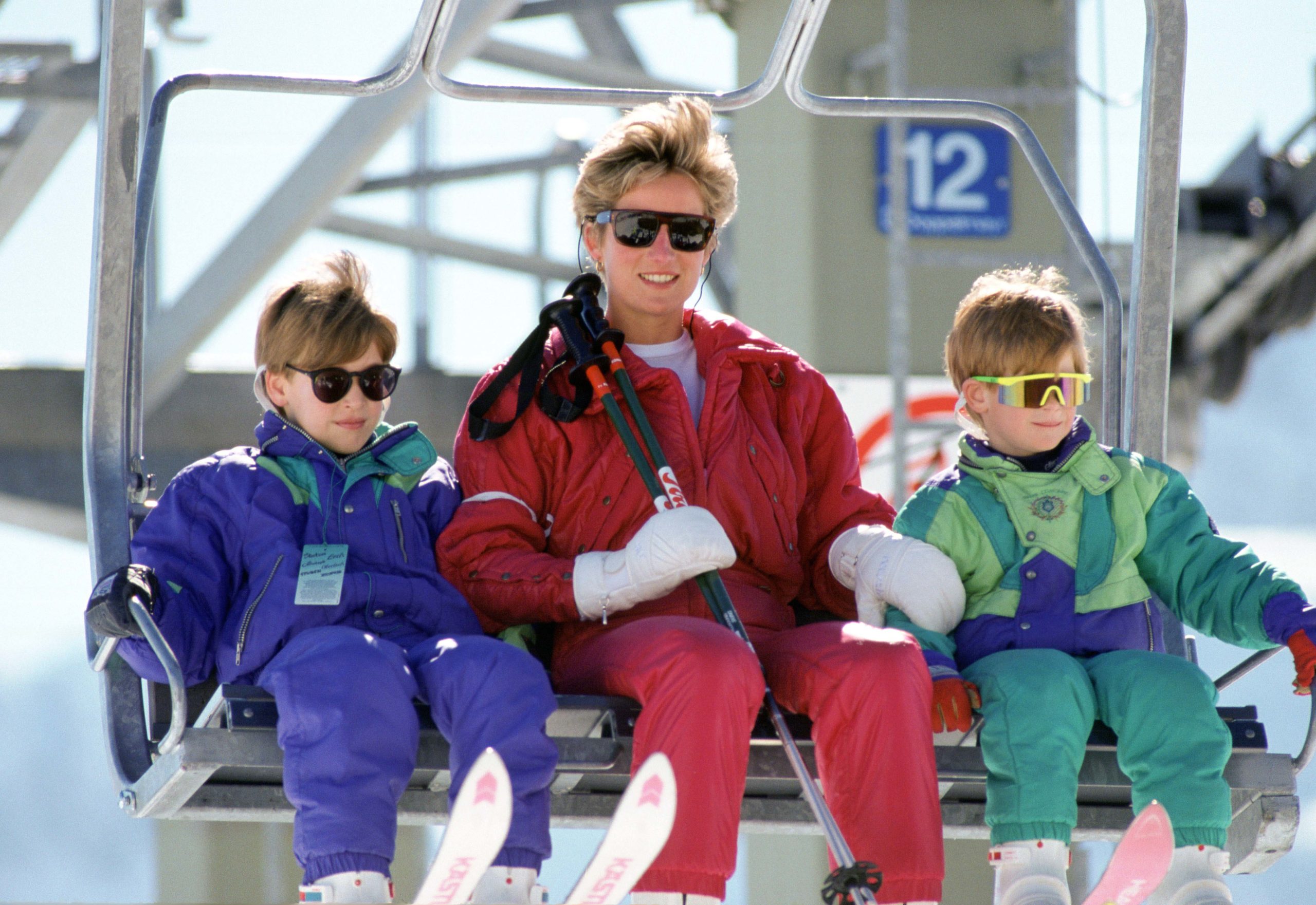 Princess Diana skiing