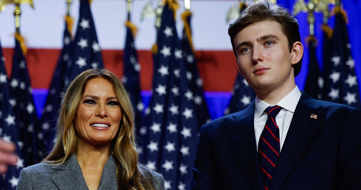 Melania Trump (left), Barron Trump (right). Credit: Getty Images