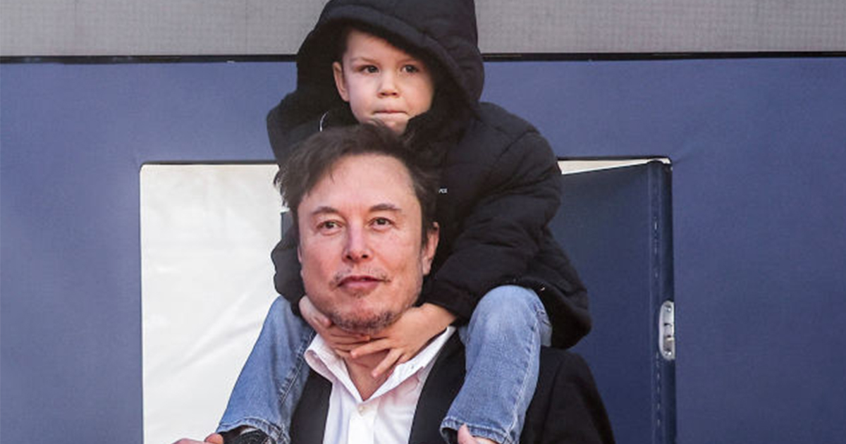 Elon Musk and his son. Credit / Getty Images