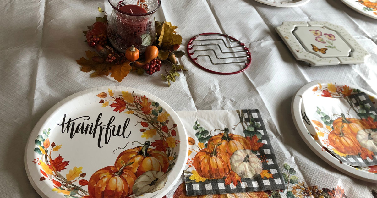 Disposable Thanksgiving tableware. Credit / Shutterstock