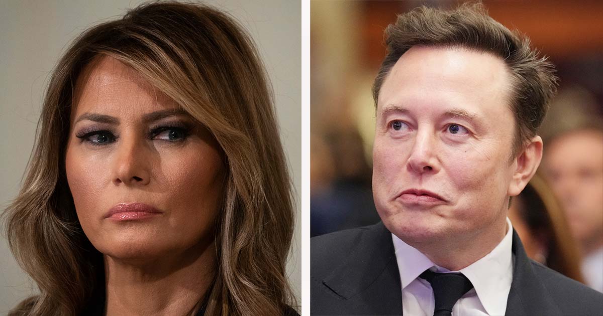 Melania Trump (left), Elon Musk (right). Credit: Getty Images