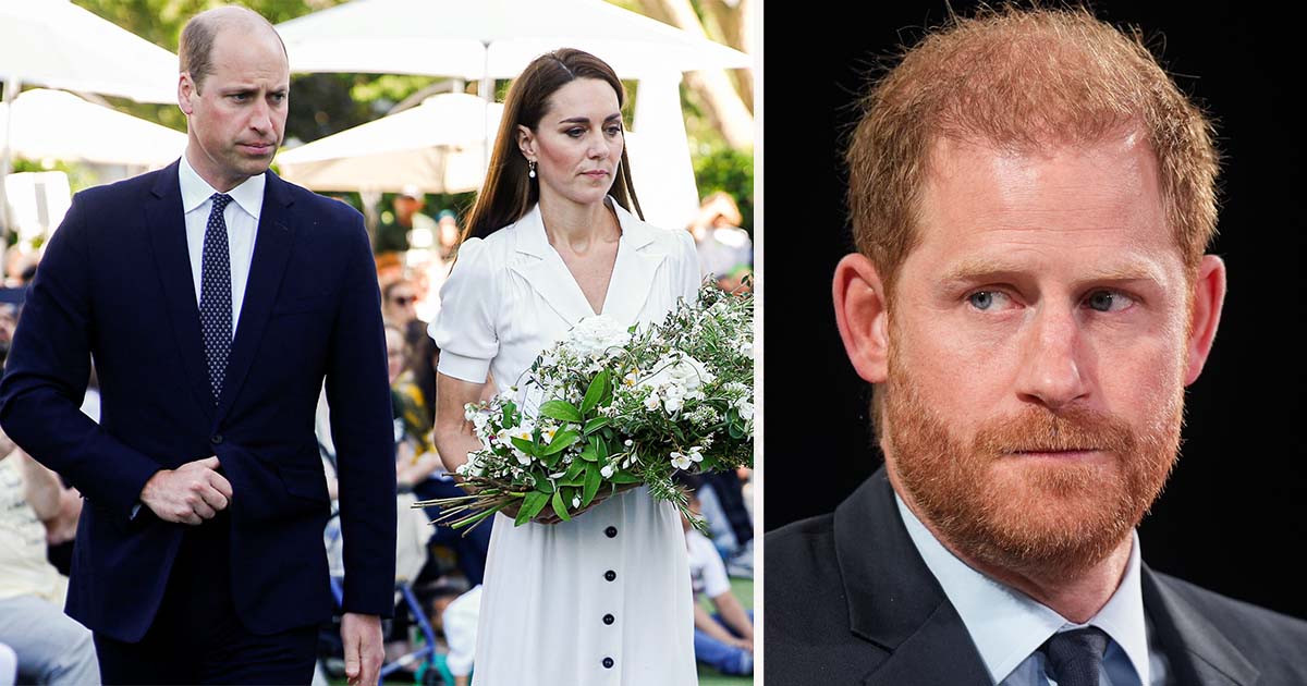 Prince William (left), Kate Middleton (middle), Prince Harry (right). Credit: Getty Images