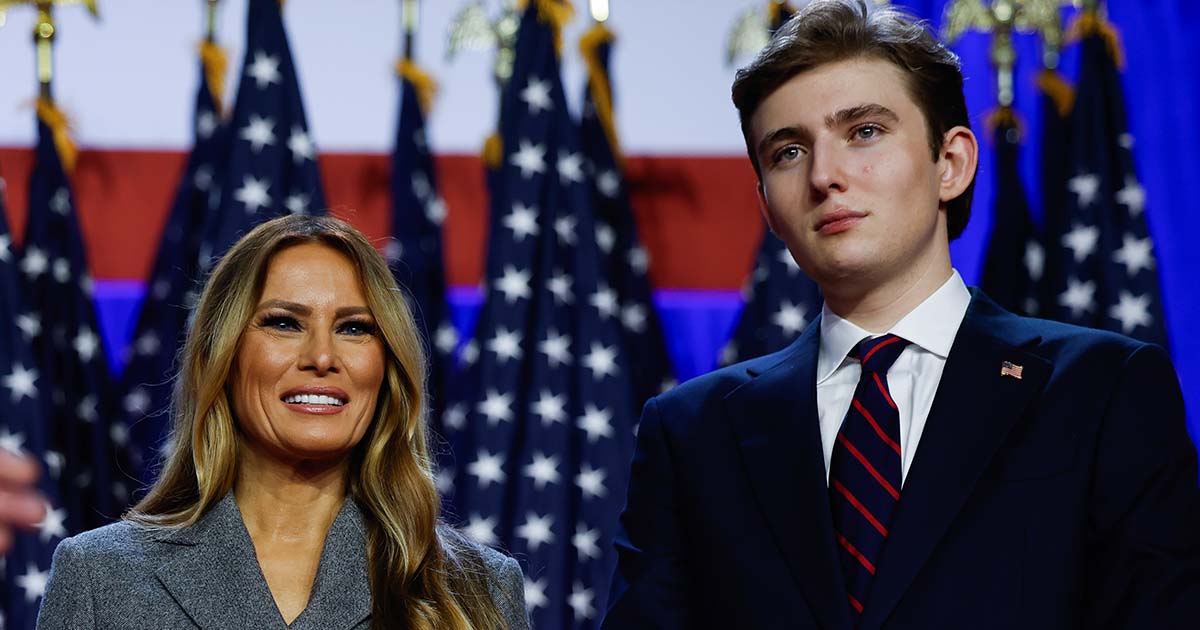 Melania Trump (left), Barron Trump (right). Credit: Getty Images
