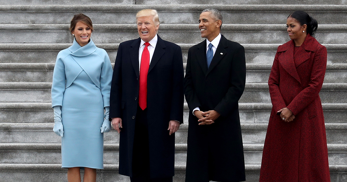 Melania Trump, Donald Trump, Barack Obama, and Michelle Obama. Credit / Getty Images