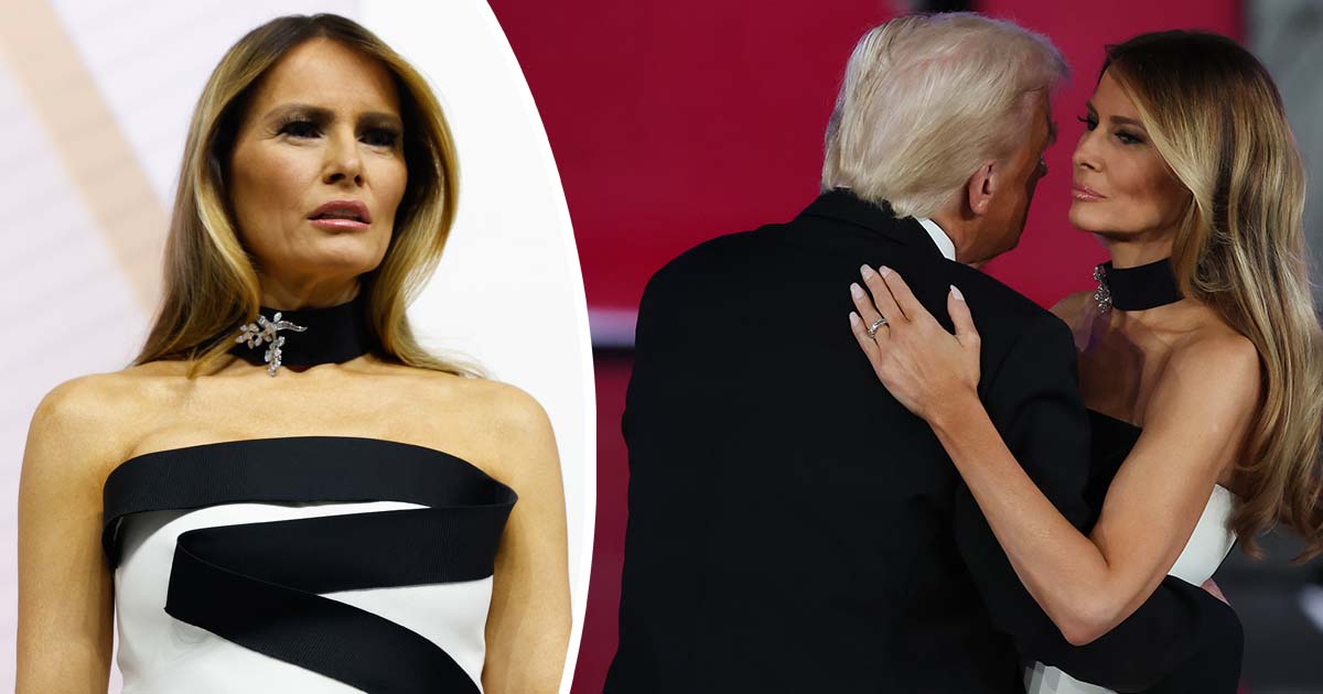 Melania Trump (left/right), Donald Trump (middle). Credit: Getty Images