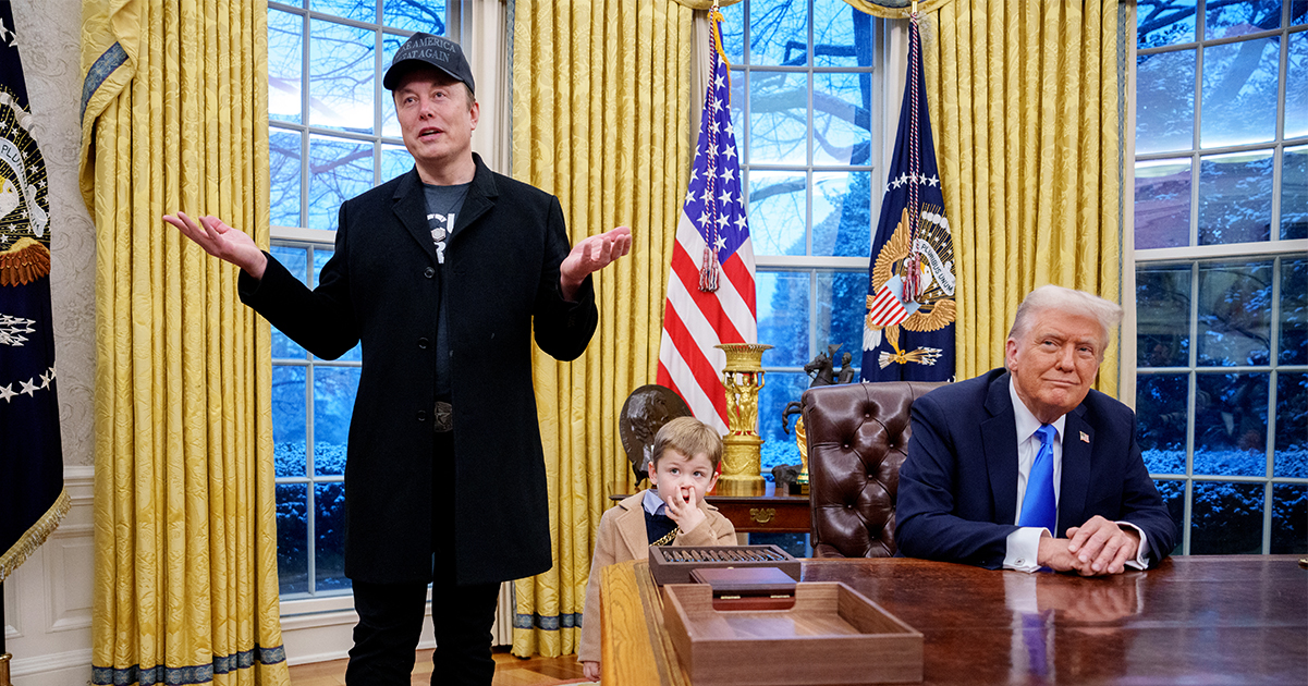 Elon Musk in the Oval Office. Credit / Getty Images