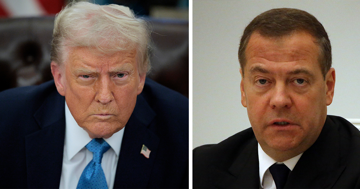 Donald Trump (left) and Dmitry Medvedev right). Credit / Getty Images