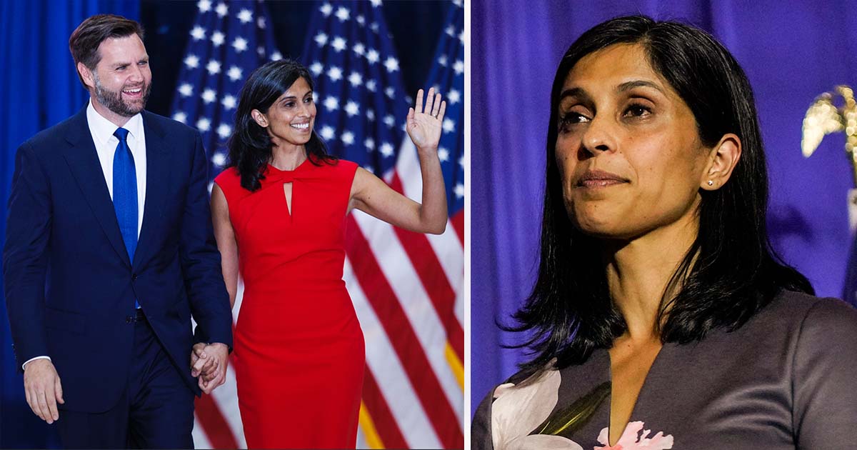 JD Vance (left), Usha Vance (right). Credit: Getty Images