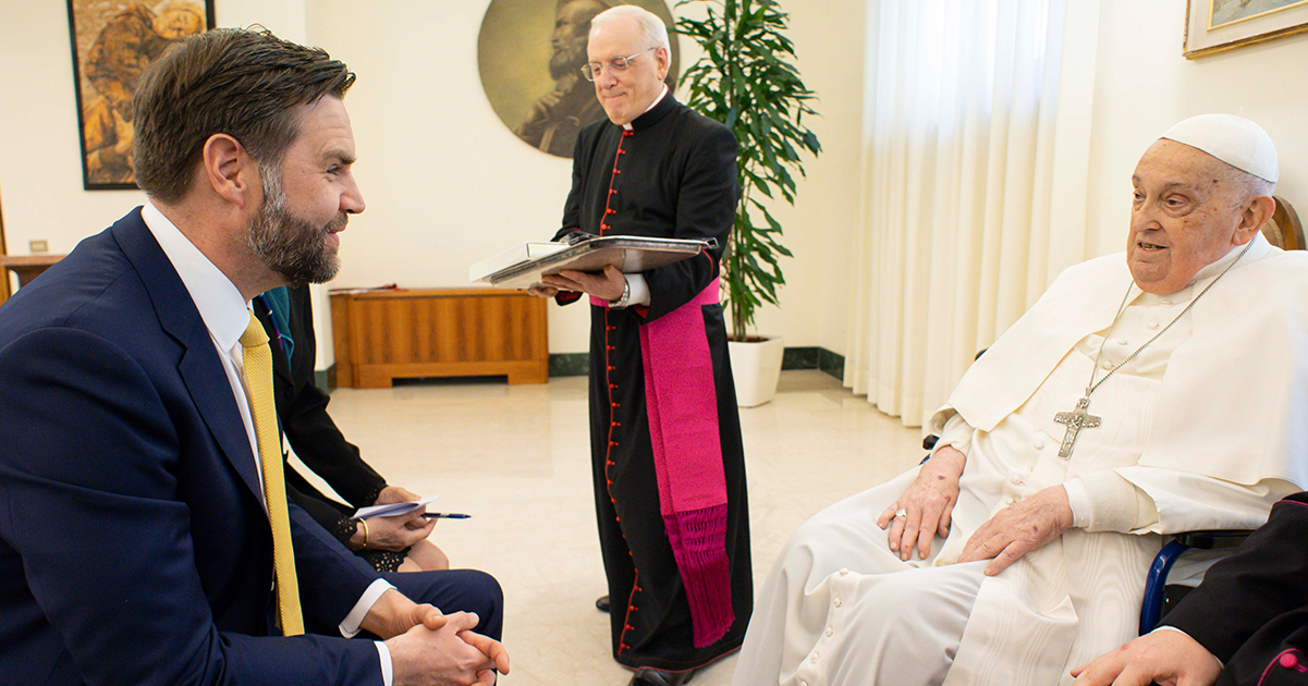 JD Vance and Pope Francis. Credit / Getty Images