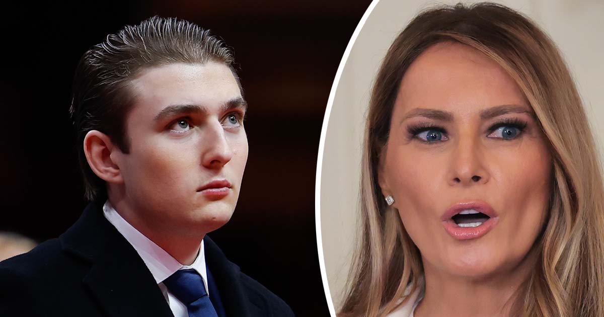 Barron Trump (left), Melania Trump (right). Credit: Getty Images