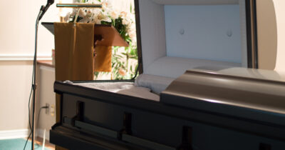 Open casket at a funeral. Credit: Shutterstock