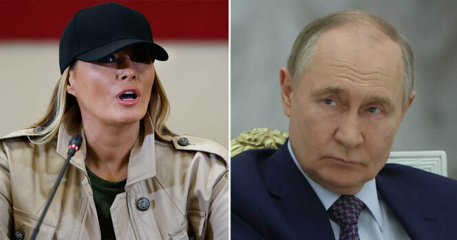 Melania Trump (left), Vladimir Putin (right). Credit: Getty Images