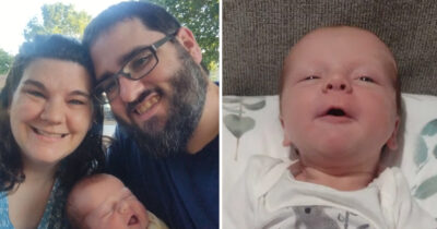 Tim and Lindsey Pierce with their son, Thaddeus. Credit / GoFundMe