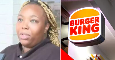 Nykia Hamilton (Credit / YouTube / WACH Fox 57) & Burger King logo (Credit / Shutterstock)