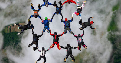 Team sky dive. Stock Image (Credit Shutterstock)