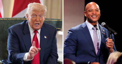 Donald Trump (left) and Wes Moore (right). Credit / Getty Images