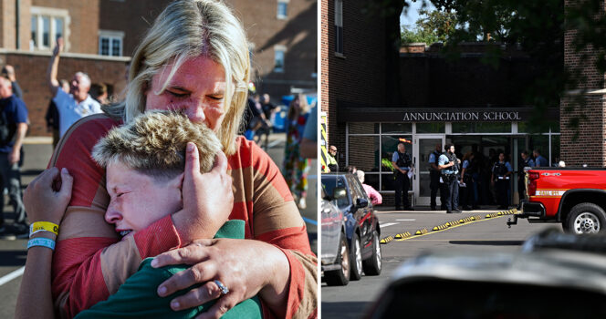 The aftermath of the Minneapolis school shooting. Credit / Getty Images