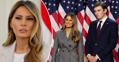 Melania Trump (left, middle), Barron Trump (right). Credit: Getty Images