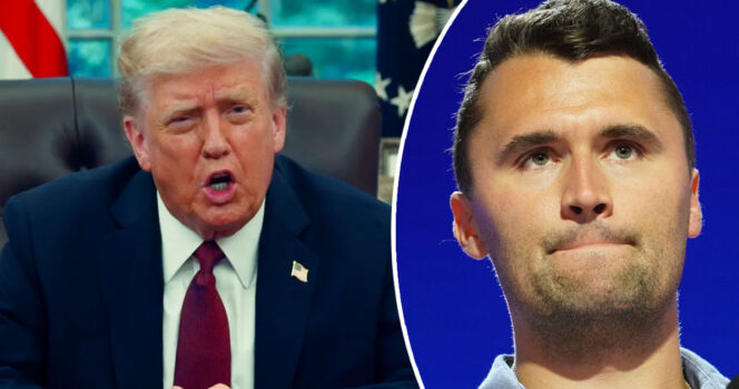 Donald Trump (left), Charlie Kirk (rigtht). Credit: X/realDonaldTrump, Getty Images