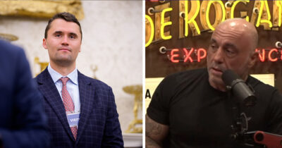 Charlie Kirck (Credit: Getty Images). Joe Rogan (Credit X/ Joe Rogan Podcast)
