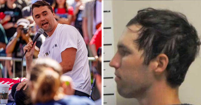 Charlie Kirk (Getty Images) and his alleged shooter, Tyler Robinson (Utah Governor's Office).