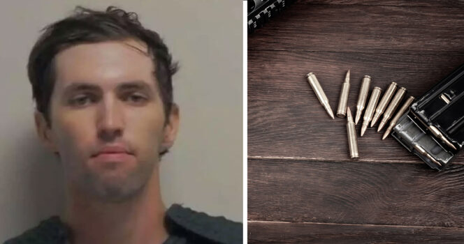 Suspect Tyler Robinson (FBI) & Stock image of rifle ammo (Shutterstock)