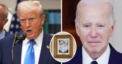 Donald Trump (left), Joe Biden (right). Credit: Getty Images, X/MargoMartin47
