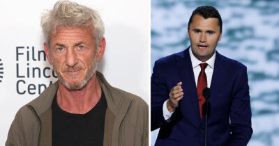 Sean Penn (left) and Charlie Kirk (right). Credit / Getty Images