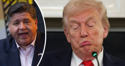 JB Pritzker, Donald Trump. Credit: Getty Images