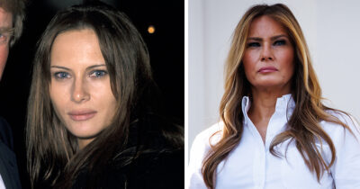 Melania Trump, now and then. Credit / Getty Images
