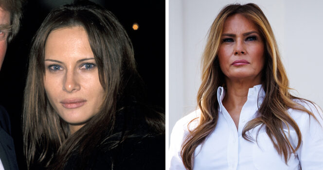 Melania Trump, now and then. Credit / Getty Images