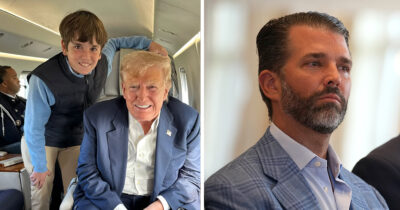 Donald Trump and his grandson, Spencer Trump (Credit: Instagram / Donald Trump Jr.) & Donald Trump Jr. (Credit: Getty Images)