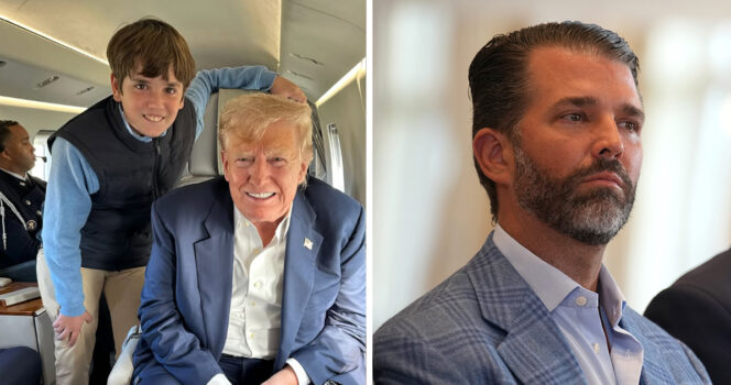Donald Trump and his grandson, Spencer Trump (Credit: Instagram / Donald Trump Jr.) & Donald Trump Jr. (Credit: Getty Images)