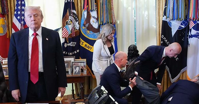 Donald Trump, James Austin Johnson. Credit: Getty Images, Youtube/SNL