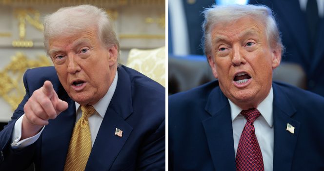 Trump's comments were picked up by a hot mic. Credit / Getty Images