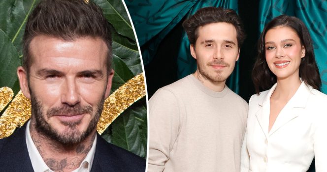 David Beckham, Brooklyn Peltz Beckham, Nicola Peltz. Credit: Getty Images