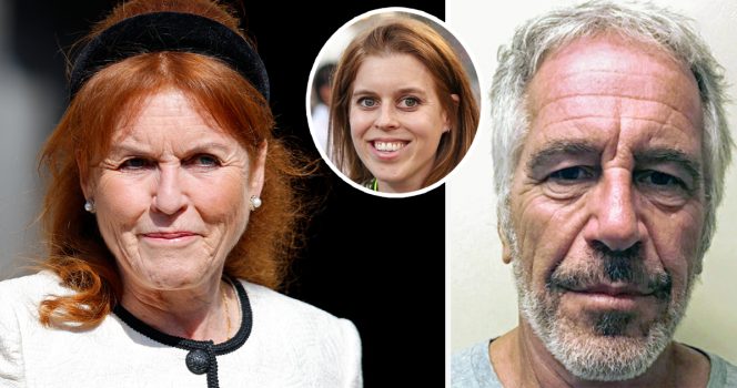 Sarah Ferguson, Princess Eugenie, Jeffrey Epstein. Credit: Getty Images, Shutterstock.com, New York State Division of Criminal Justice Services