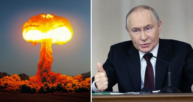 MOSCOW, RUSSIA - FEBRUARY 19: Russian President Vladimir Putin speaks during a meeting at the Supreme Court, on February 19, 2026, in Moscow, Russia. Putin visited the Supreme Court to hold an annual meeting with top judges. (Photo by Contributor/Getty Images)