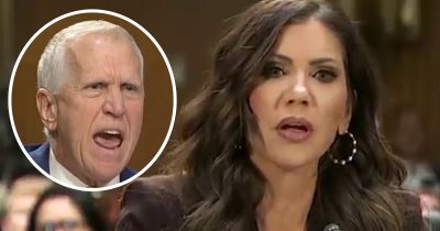 Republican Senator Thom Tillis, Kristi Noem. Credit: X