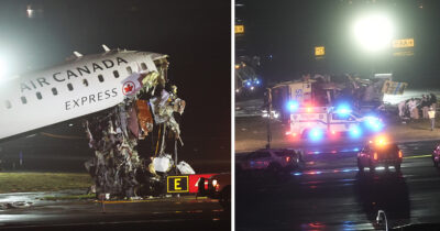The Air Canada crash at LaGuardia Airport. Credit / Getty Images