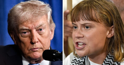 Donald Trump, Greta Thunberg. Credit: Getty Images