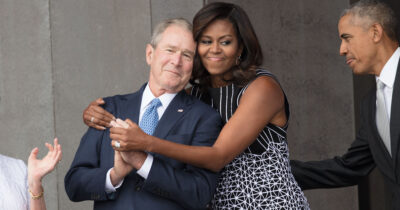 George W. Bush and Michelle Obama