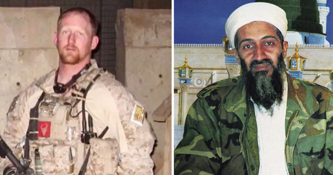 Robert O'Neill and Osama Bin Laden. Credit / Instagram & Getty Images