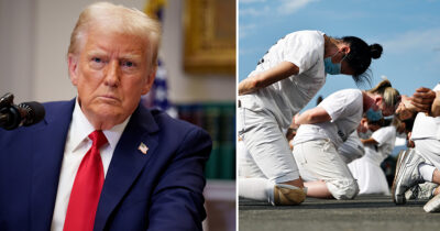 Donald Trump & inmates at CECOT. Credit / Getty Images
