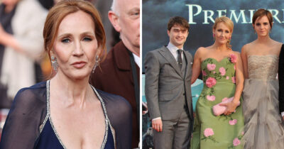 JK Rowling, Daniel Radcliffe and Emma Watson