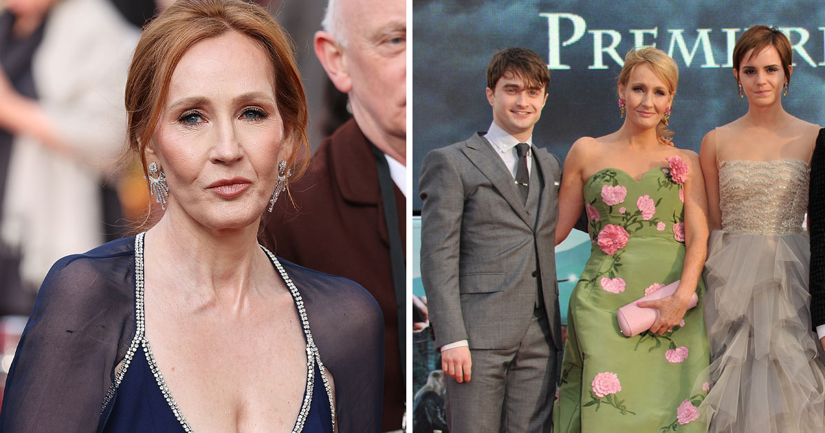 JK Rowling, Daniel Radcliffe and Emma Watson