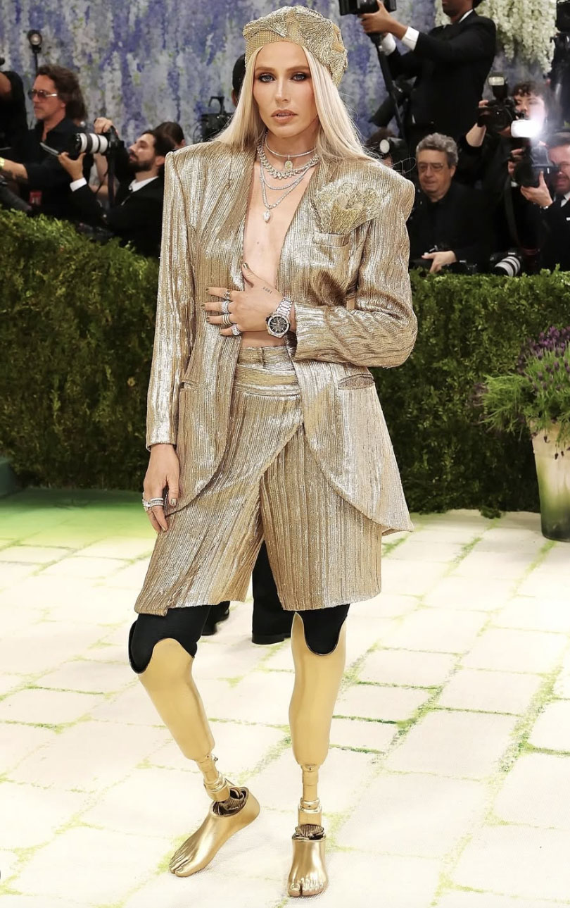 Model Lauren Wasser at the Met Gala