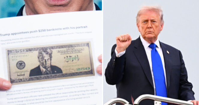 Donald Trump, dollar bill